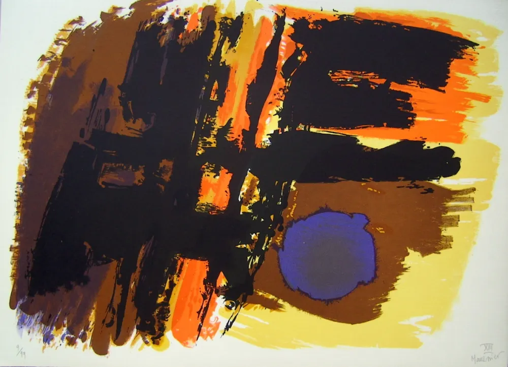 Lithographie Manessier - Suite de Paques XIII, Le Tombeau ouvert