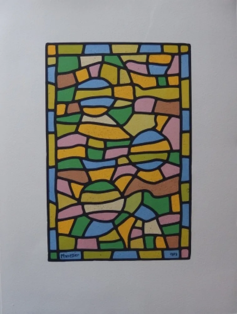 Lithographie Manessier - Vitrail