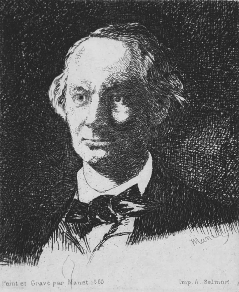 Radierung Manet - Charles Baudelaire de face