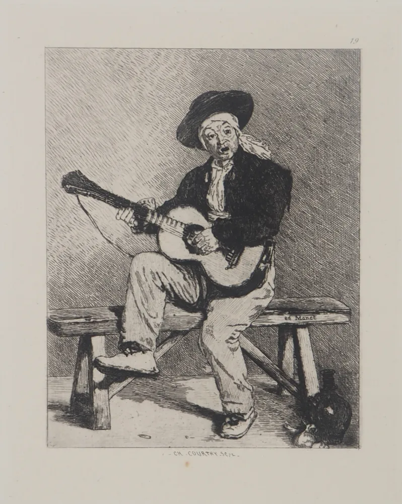 Radierung Manet - Le Guitariste