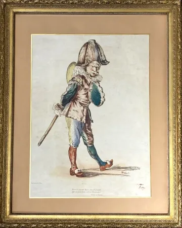 Lithographie Manet - Polichinelle, 1874. Signée