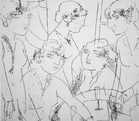 Radierung Manfredi - Diotima e le sue sorelle