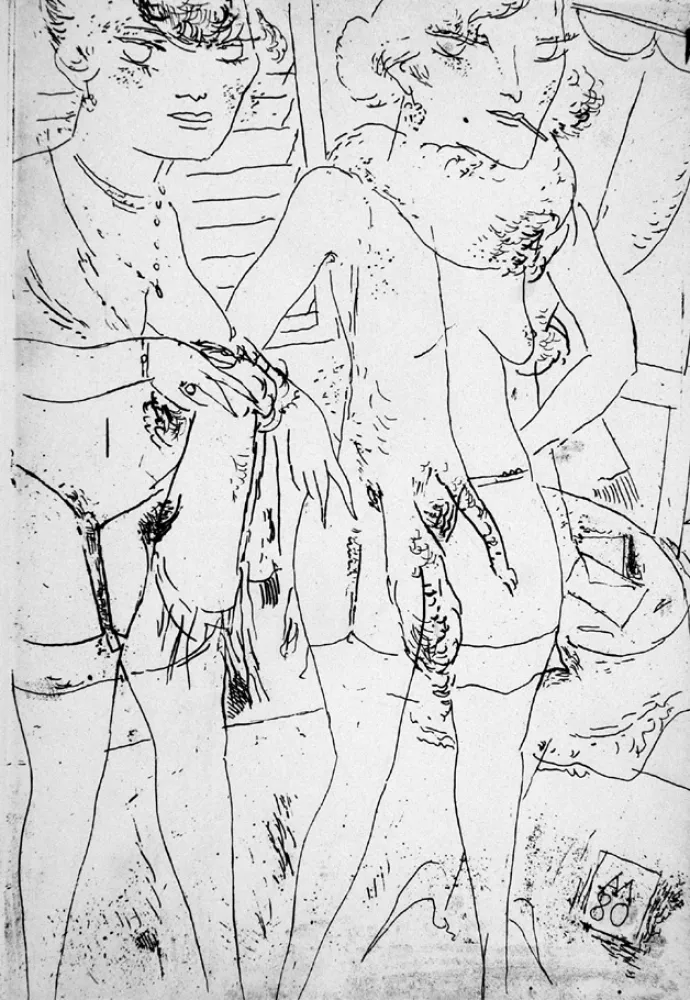 Radierung Manfredi - Due modelle