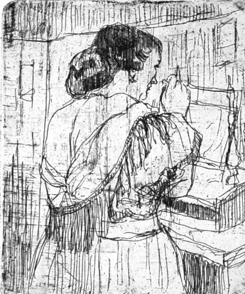 Radierung Manfredi - Nel camerino