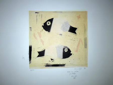 Linolschnitt Manfredi - Pesci