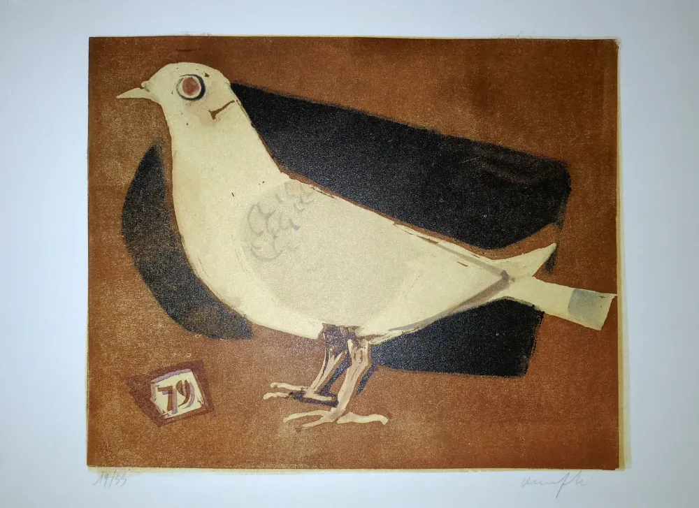 Linolschnitt Manfredi - Piccione