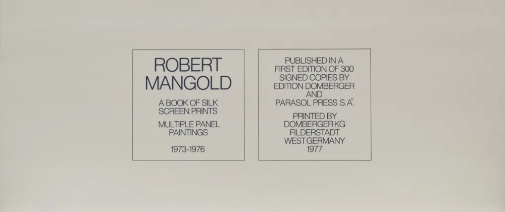 Siebdruck Mangold - A book of silkscreen prints