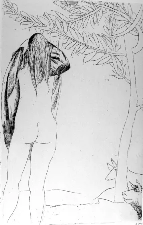 Radierung Manzu - Dafne e Cloe