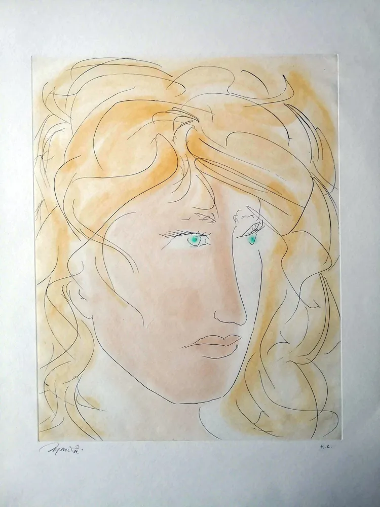 Radierung Und Aquatinta Manzu - Volto