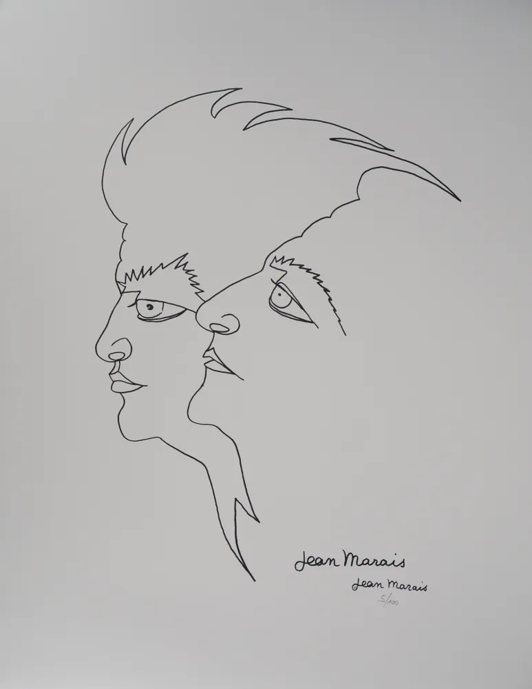 Lithographie Marais  - Jean Gabin et Moi