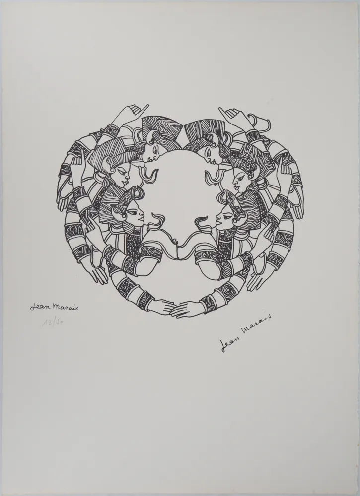 Lithographie Marais  - Motifs indiens