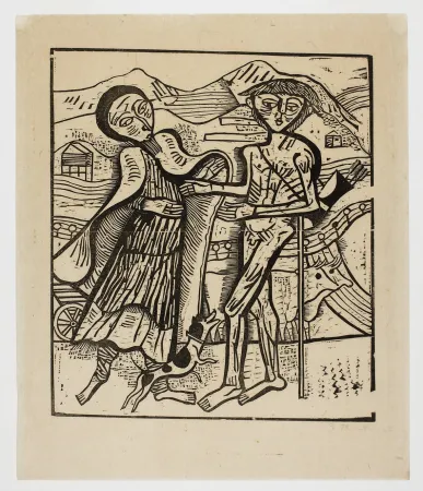 Holzschnitt Marcks - Jacob und Esau (Jacob and Esau)