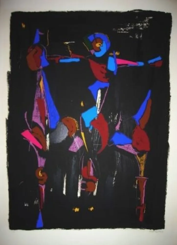 Lithographie Marini - Bunter Reiter I