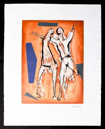 Aquatinta Marini - Marino Marini (1901–1980) - Cavaliere e cavallo - 3-colour aquatint on BFK Rives paper - 1977