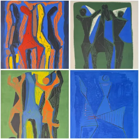 Stich Marini - Marino Marini (1901–1980) - MARINO FROM GOETHE - Complete original folder containing 4 color etchings and aquatints on Arches paper - 1979