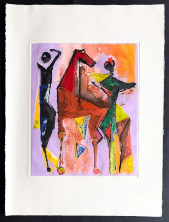 Stich Marini - Marino Marini (1901–1980) - MARINO FROM SHAKESPEARE I - Color drypoint etching and aquatint on paper - 1977