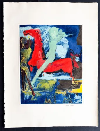 Stich Marini - Marino Marini (1901–1980) - MARINO FROM SHAKESPEARE I - Color drypoint etching and aquatint on paper - 1977