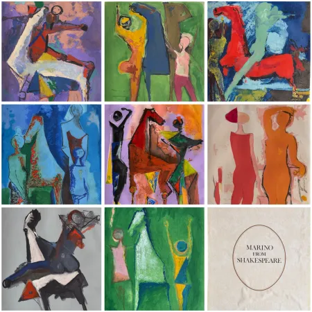 Stich Marini - Marino Marini (1901–1980) - MARINO FROM SHAKESPEARE I - Complete original folder containing 8 color drypoint etchings and aquatints on paper - 1977