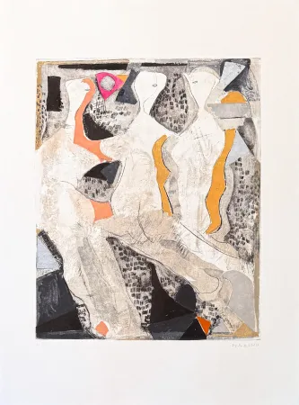 Stich Marini - Marino Marini (1901 - 1980) - Tre grazie - Etching and color aquatint - 1975