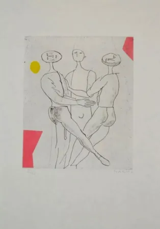 Radierung Und Aquatinta Marini - Portfolio A-136 Giocolieri