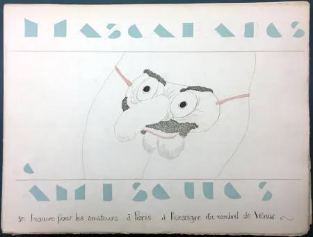 Illustriertes Buch Martin - MASCARADES ET AMUSETTES. Exemplaire unique avec 14 dessins originaux de Charles Martin (1933)