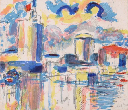 Lithographie Marzelle - La Rochelle, 1979 - Hand-signed!