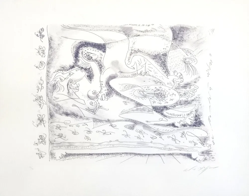 Radierung Masson - Dans l'alcove hantée