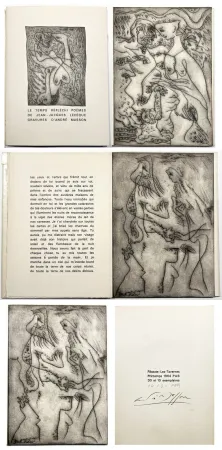 Illustriertes Buch Masson - J.J Lévêque. LE TEMPS RÉFLÉCHI. Gravures d'André Masson. PAB 1964