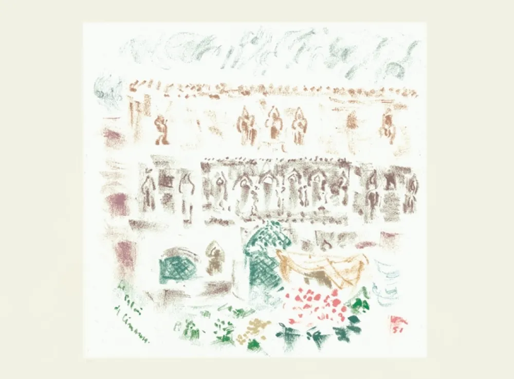 Lithographie Masson - Le Palais de Cimarosa (Voyage à Venise)