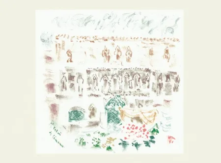 Lithographie Masson - Le Palais de Cimarosa (Voyage à Venise)