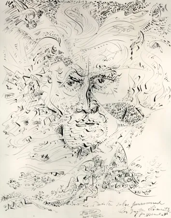 Keine Technische Masson - Le peintre salue furieusement les quatre éléments passionnels