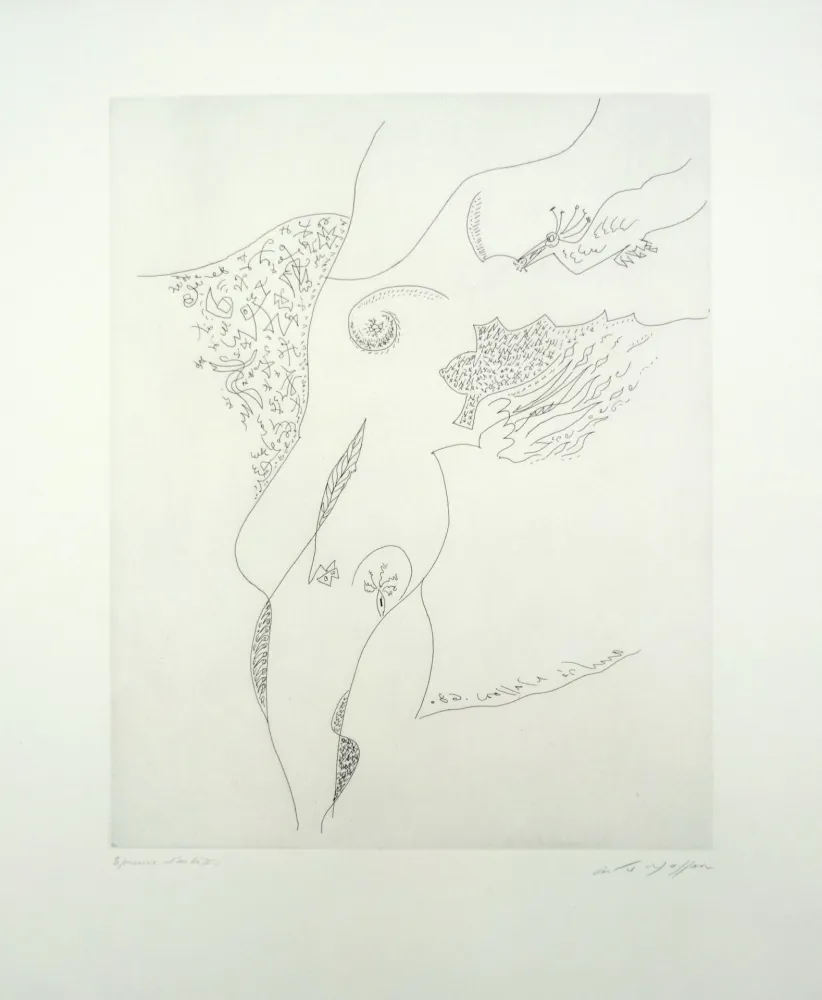 Radierung Masson - Le sein et l'oiseau