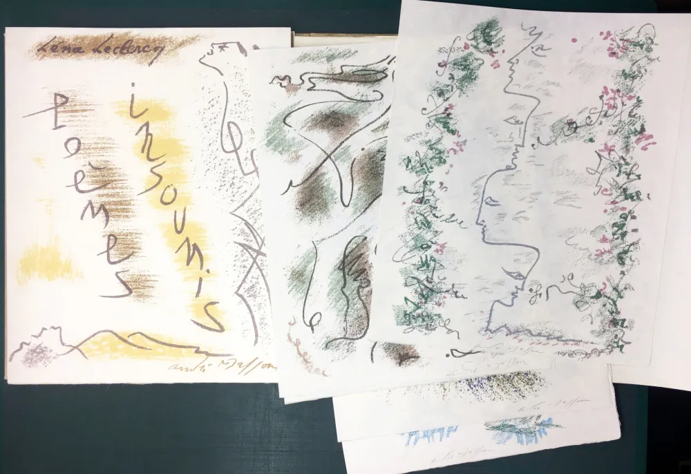 Illustriertes Buch Masson - Léna Leclercq. POÈMES INSOUMIS. 10 lithographies signées (1963)