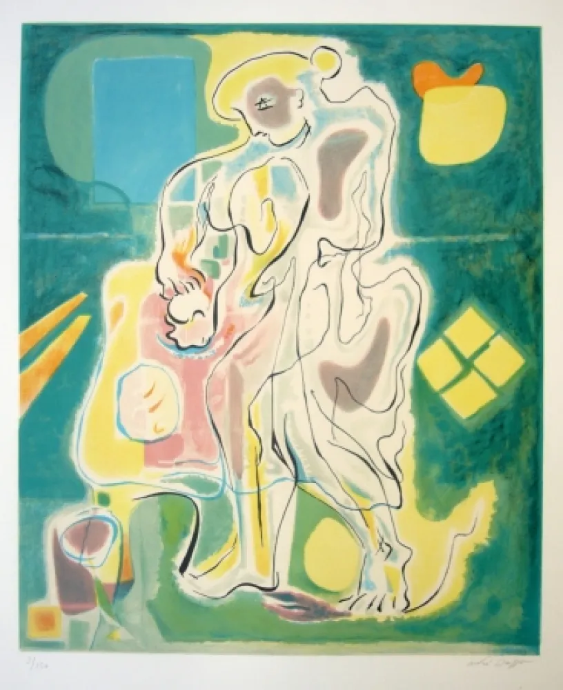 Lithographie Masson - Maternité