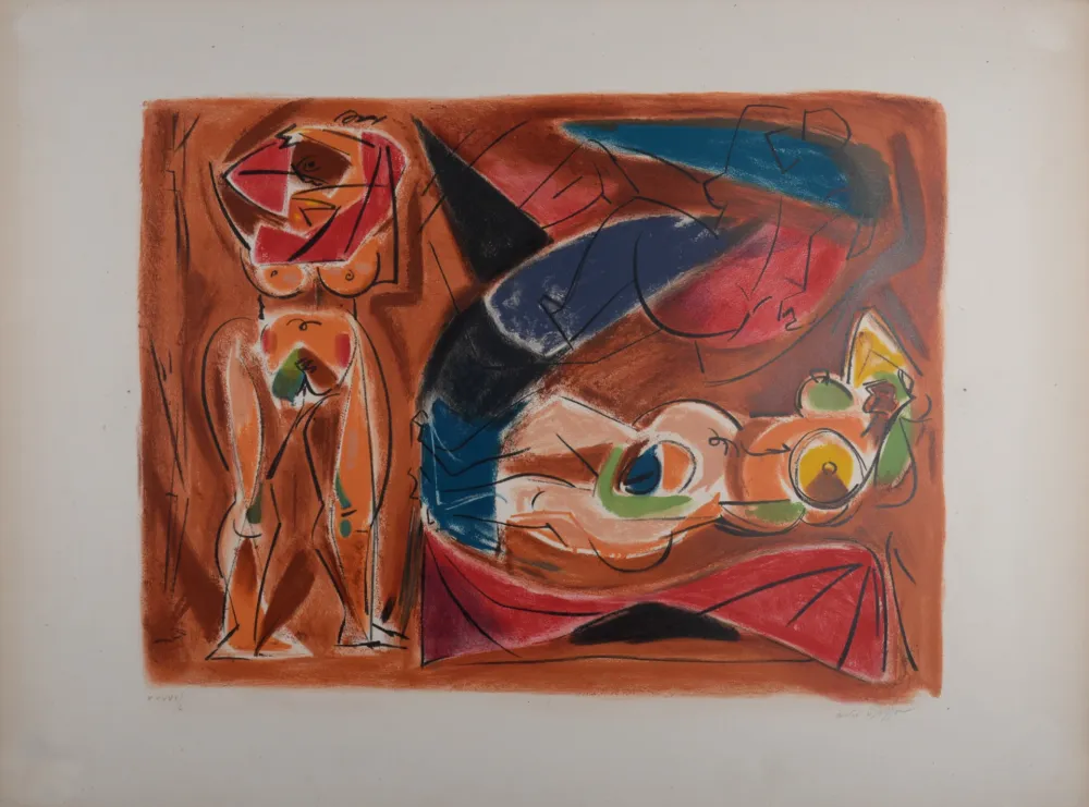 Lithographie Masson - Odalisque, vers 1960 - Hand-signed