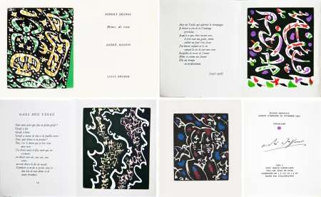 Illustriertes Buch Masson - R. Desnos: MINES DE RIEN. 4 gravures originales en couleurs (1957).