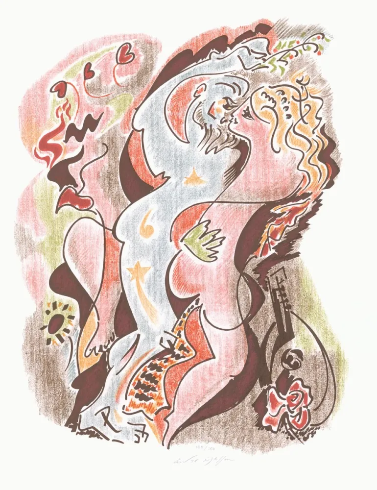 Lithographie Masson - Sonnets Louise Labé