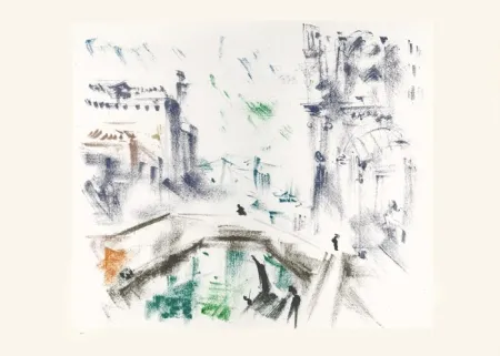 Lithographie Masson - Un campo le matin (Voyage à Venise)