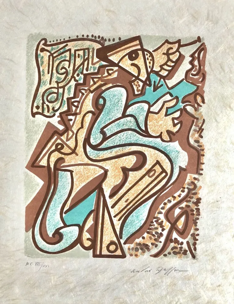 Lithographie Masson - Une étoile de craie