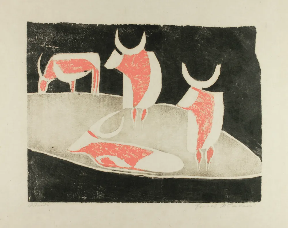 Holzschnitt Mataré - Weide (Meadow)