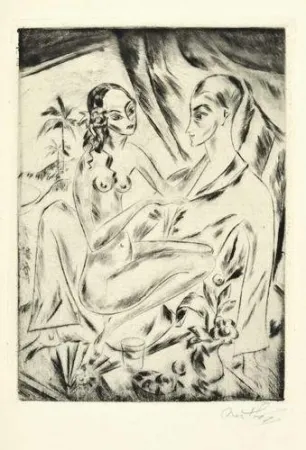 Stich Mathey - Sechs Radierungen zu Hans Bethge's Satuila