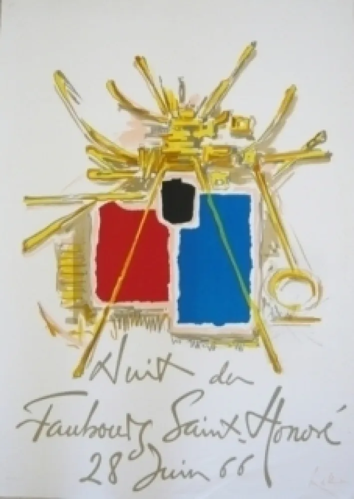 Plakat Mathieu - Affiche Nuit du Faubourg Saint-Honoré 28 juin 66