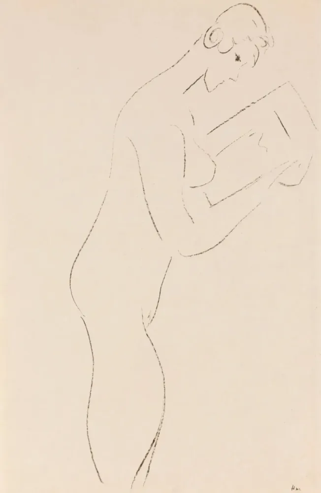 Lithographie Matisse - 113-Year-Old Lithograph La Lecture, nu de profil