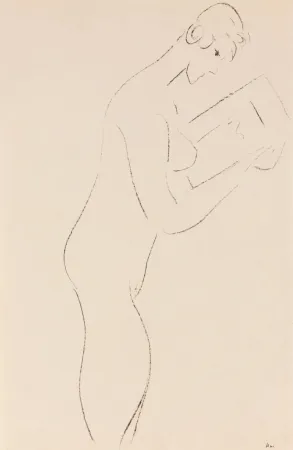Lithographie Matisse - 113-Year-Old Lithograph La Lecture, nu de profil