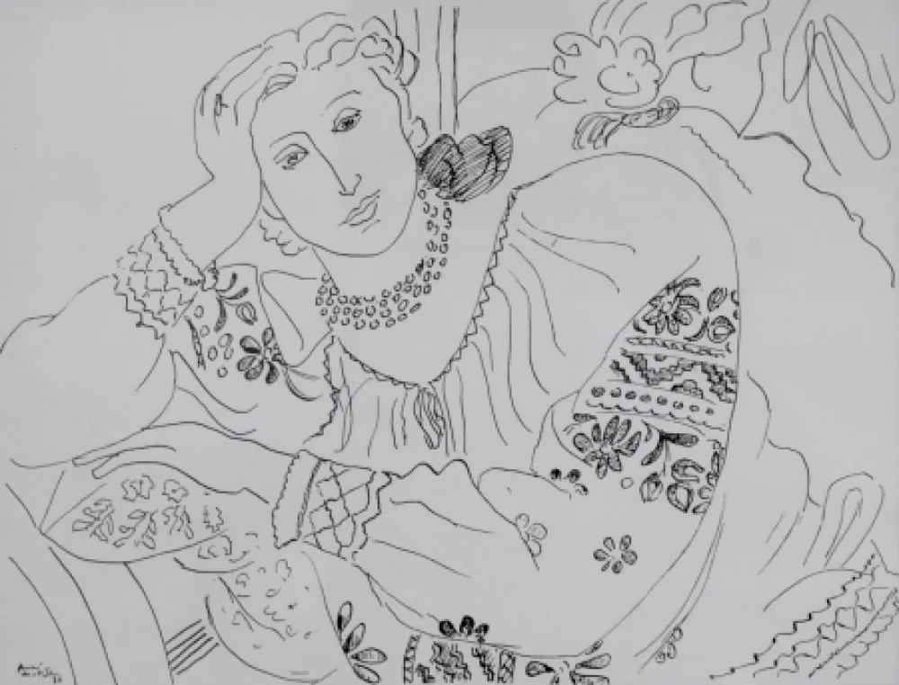 Lithographie Matisse - Femme sur chaise longue