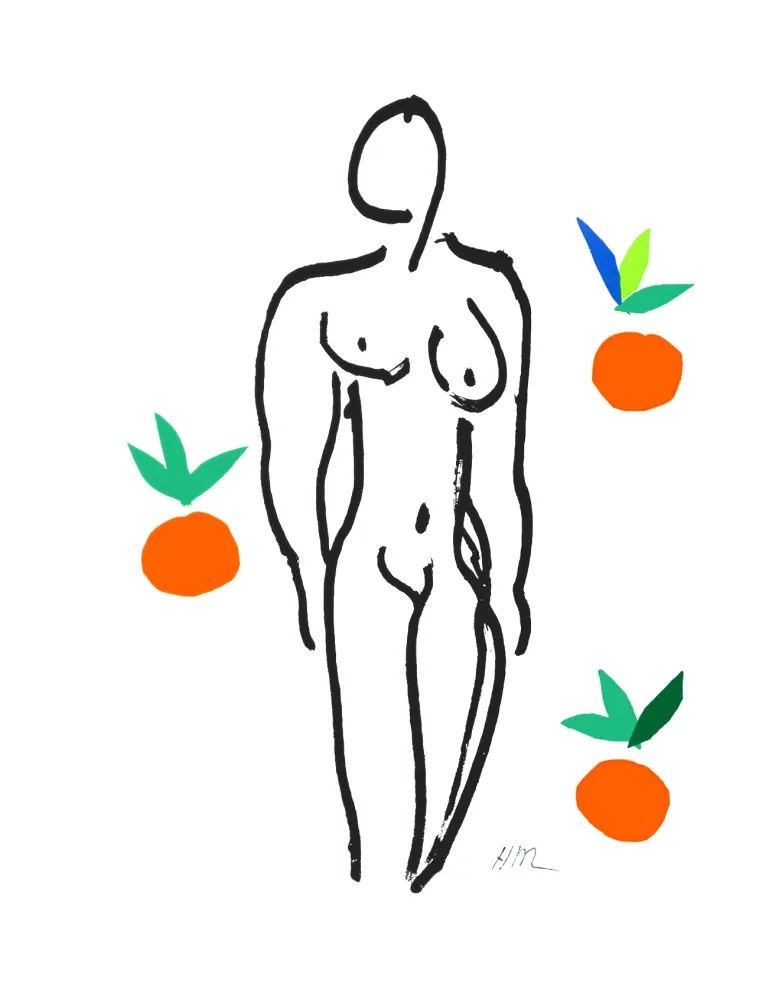 Lithographie Matisse - Le Nu aux oranges (Nude with Oranges)