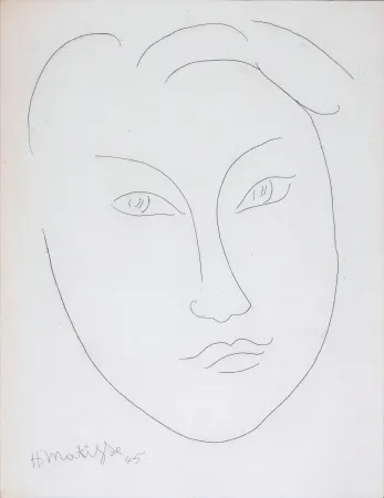 Radierung Matisse - Masque de jeune garçon, 1946