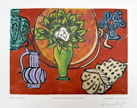 Holzschnitt Matisse - Nature Morte au Magnolia 