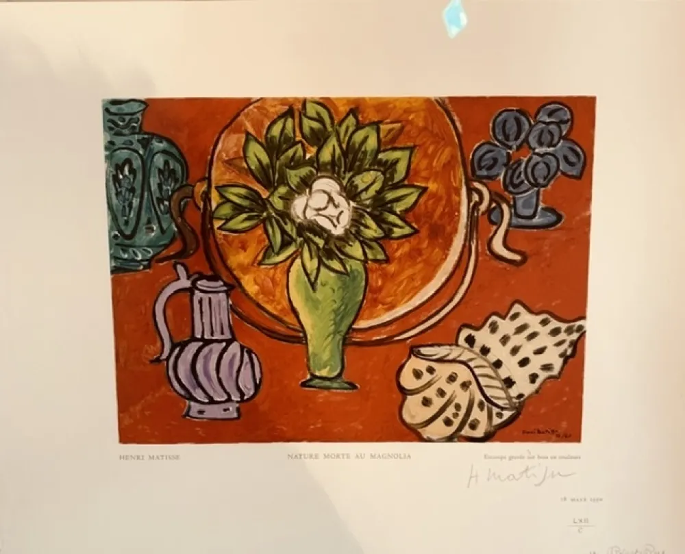 Holzschnitt Matisse - Nature morte au Magnolia
