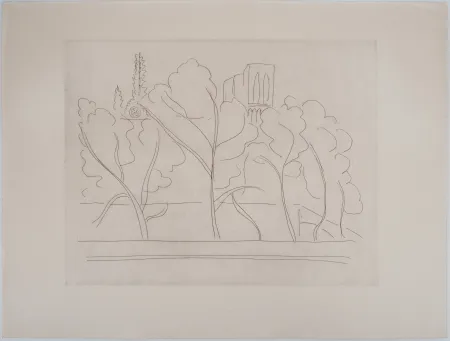 Stich Matisse - Notre Dame à travers les arbres